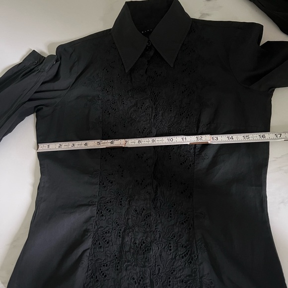 Sisley black blouse, size M, fits like a small ( see measurements ) - Picture 10 of 15